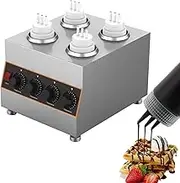 STEPMAX Electric Sauce Warmer 4 Bottles, Commercial Sauce Heat Preservation Machin with 22oz Bottles Nacho Hot Fudge Cheese Chocolate Dispenser Warmer 30-85℃ Adjustable 220V