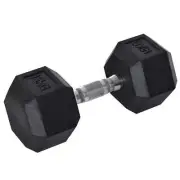 15KG Single Rubber Hex Dumbbell Portable Hand Weights Dumbbell Home Gym Workout