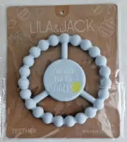 Lila & Jack Baby 3M+ Teether Blue "I'm Here for The Chicks" BPA Free Silicone