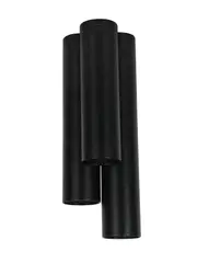MFL By Masson Trivium 3 Light Flush Mount in Black