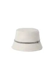 Brunello Cucinelli Shiny Band Sparkling Bucket Hat S,M beige