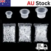 100Pcs Tattoo Ink Cups Caps Pigment Supplies Plastic Small Medium Large AU