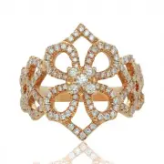 Diana M Jewels 4 leaf clover 0.55 cts diamond ring size One Size