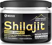 Shilajit Resin - Shilajit Pure Himalayan Organic Resin with Energy Complex - Panax Ginseng Root, Ginkgo Biloba Leaf & More - 30G for 60 Days