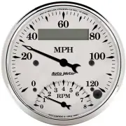 AutoMeter 1681 Old Tyme White Tach/Speedo Combo