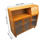 Buffet Cabinet Sideboard Multifunction 3 Translucent Doors Kitchen Buffet