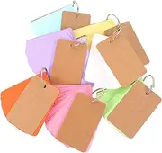 JEWEDECO Note Pad Cards 7 Sets Blank Cards for Vocabulary Travel and Office Use Binder Rings Perfect for Students and Teachers