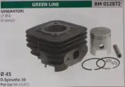 Cylinder And Piston Complete Power Generator Group Green Line Lt 950 2T Ø 45