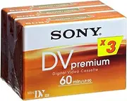 Sony Mini DV Premium Video Cassette Tapes (Pack of 3)