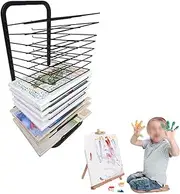 Art Drying Rack,Single-Sided 15 Shelves Metal Art Drying Rack,Painting Art Storage Rack for Cclassroom,Suitable for Drawings Paintings Prints