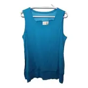 Chicos Mia Mesh Hem Knit Tank Top Sz L