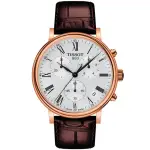 【TISSOT 天梭】CARSON 羅馬三眼計時石英錶-41MM 開學(T1224173603300)