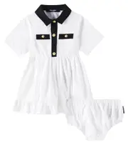 [Balmain Kids] Balmain Kids Baby cotton polo dress and bloomers set M 9 black