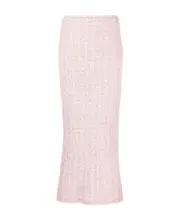 Balenciaga Tweed Button-Up Pencil Skirt S,M Pink