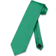 Vesuvio Napoli NeckTie Solid EMERALD GREEN Color Mens Neck Tie