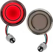1157 Rear LED Turn Signals Red Light Red Ring Smoked Lens 2 Inch Bullet Compatible with Harley Davidson Softail Touring Dyna Fat Boy Sportster Road King Electra Glide