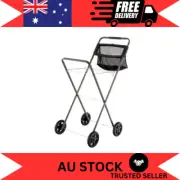 NEW Hills Extra Tall 98cm Laundry Trolley with Peg Basket – Folding Clothes Cart