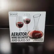 Kovot Aerator Wine & Decanter Glass Set MINE YOURS OURS Wedding Gift Set Wine