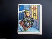 #K16- VTGUnused Crestwick Xmas Greeting Card Sweet Girl Young Lady In Snowfall