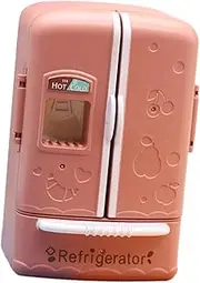 1:12 Scale Dollhouse Double Door Refrigerator Furniture Accessories Toy Scenery Supplies Pretend Play for Bedroom Kitchen, Chocolate