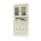 Showcase Sideboard Glass Cabinet 2 Doors Base + Riser White Decorated Art Povera