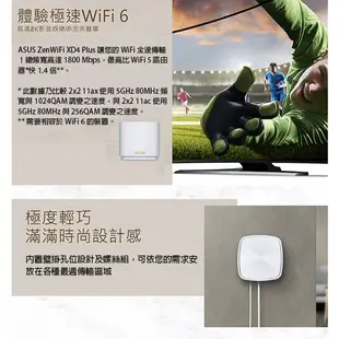 【MR3C】含稅 華碩 ZenWiFi XD4 PLUS 單入組 AX1800 WiFi 6 Mesh 雙頻無線路由器