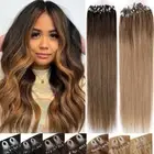 Micro Ring Loop Hair Extensions Micro Beads Link Remy Human Hair Ombre 100Stands