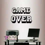 Vinyl Decal Game Over 3D Video Games Gamer Teen Boys Bedroom Wall Sticker 2442