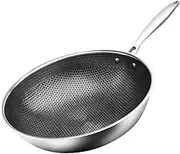 Gatuida Wok Pan with Handles Multi Functional Frying Wok for Vegetables Seafood Soups and More Kitchen Utensil for Everyday Cooking
