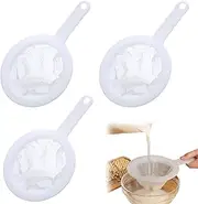 Wzenclave 2Pcs Baby Brine Shrimp Net Brine Shrimp Sieve Fish Net Ultra Fine Mesh Strainer Nylon Food Juice Strainer Yogurt Mesh Sieve Plastic Mesh Colander with Handle Mini Brine Shrimp Separation Net