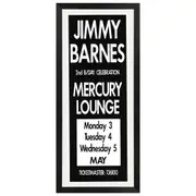 Jimmy Barnes - Mercury Lounge 2 Promotional Vintage Daybill Poster Framed