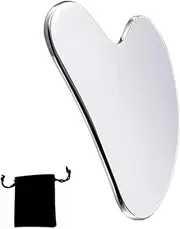 Deyagoo face scraping tool, stainless steel scraper for face body massage, shaping jawline, eliminating eye bags (Free Storage Bag)