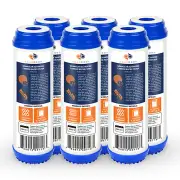 6 Pack of Granular Activated Carbon 5 Micron Water Filter Cartridge by Aquaboon