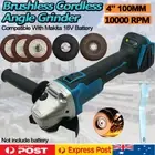 Brushless Cordless 100mm Angle Grinder / 5 Disc For Makita 18V Battery DGA504Z