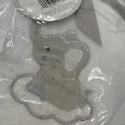 Petite L'Amour Gray Elephant Appliqué Soft Plush Baby Blanket - 30”x40” inches
