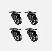 1.5" (40mm) PU Swivel Brake Castor Wheel Casters with Plate, Set of 4, for Furniture, Trolleys, Carts, Office Chairs 4pcs Swivel/2 Swivel 2 brake/4pcs Brake (4PCS Swivel)