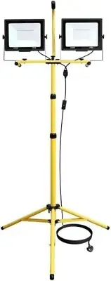 200W Tripod Stand LED Work Light, Twin 100W Floodlight, Flexible Portable Job