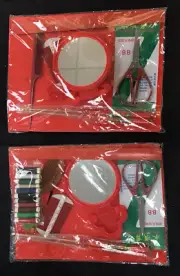 2 Chinese Traditional Wedding set Bride & Bridegroom Red .For Blushing Hair