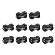 10Pcs Alloy Spring Cord Lock Ends Toggle for Shoelaces Black 15.6x9.4mm