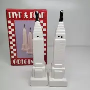 Vintage Five & Dime White Empire State Building Salt and Pepper Collectible 1986