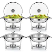 Chafing Dish Buffet Set of 5qt 4 Stainless Steel Food Warmers for Party