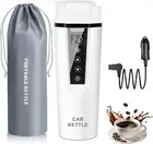Portable Travel Electric Kettle for Car 12V/24V Mini Hot Water Boiler 400ml WHIT