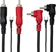 Hosa Stereo Interconnect Dual RCA to Dual Right-Angle RCA with Ground Wire Cable, 3 Meter