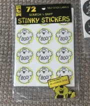 Vintage Trend Scratch And Sniff Stinky Stickers Pack Ghost Boo! + Witch 1981
