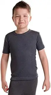 [Octave] Boys Thermal Underwear Short Sleeve T-Shirt/Vest/Top (9-11 yrs [Chest: 28-30 inches], Charcoal)