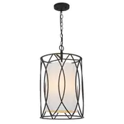 Dover 33 Pendant Lights Modern Lantern Fabric Shade Ceiling Telbix Lighting