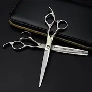 Professional Hair Cutting Shears, Professional Japan 440c 6.5 inch Matte Scissor Haircut thinning Barber Cutting Shears Hairdressing Scissors Set