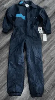 Club Attivo Vintage Blue Color Block Snowsuit Snow Bib Womens Size L With Tags