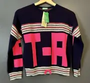 Vintage United Colors of Benetton Kids Girl Cotton Colorful Sweater Size 8-9 New