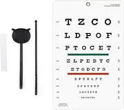 AISITESY Eye Chart Snellen Eye Chart Wall ChartSnellen 10feet Charts for Eye Exams Eye with Fixing Sticker 9 X 14 inches with Eye occluder and Pointer 4 Fixation Patches